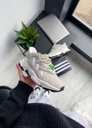 Женские кроссовки  adidas ozweego adiprene pride white grey black