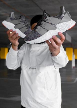 Женские кроссовки  adidas prophere grey solar red6 фото