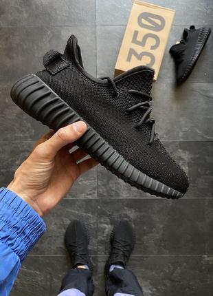 Мужские кроссовки  adidas yeezy boost 350 black no reflective (темна піна)9 фото