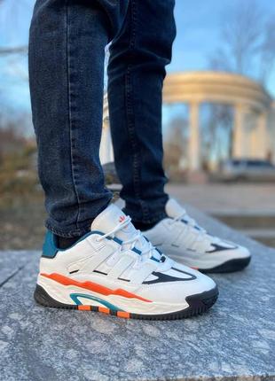 Мужские кроссовки  adidas niteball white orange