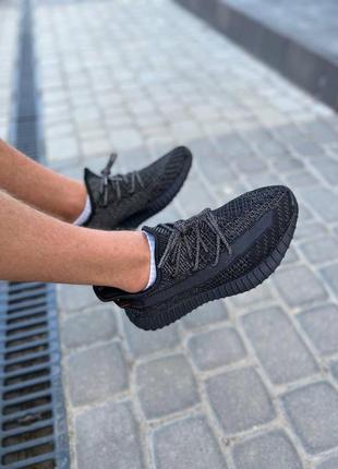 Мужские кроссовки  adidas yeezy boost 350 v2 black static  full reflective1 фото