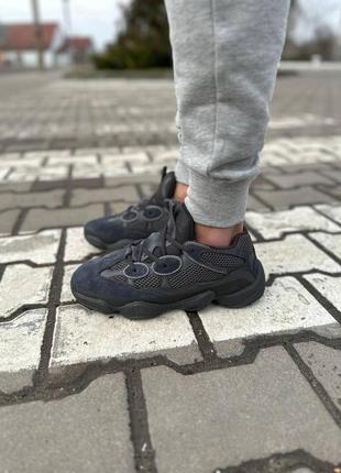 Мужские и женские кроссовки  adidas yeezy boost 500 black blue