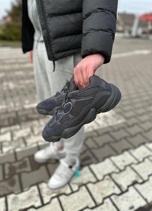 Мужские и женские кроссовки  adidas yeezy boost 500 black blue8 фото