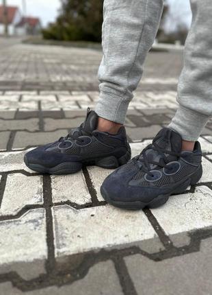 Мужские и женские кроссовки  adidas yeezy boost 500 black blue2 фото