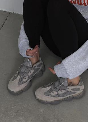 Мужские и женские кроссовки  adidas yeezy 500 ash grey