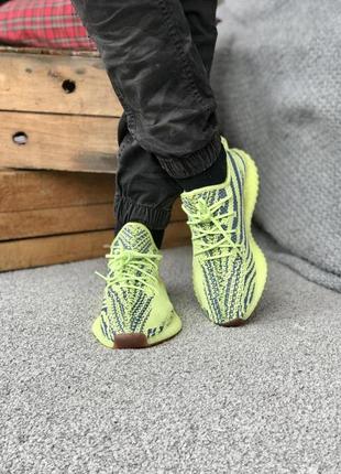 Мужские и женские кроссовки  adidas yeezy boost 350 yelloy zebra