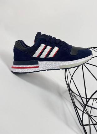 Мужские кроссовки  adidas zx 500 blue white