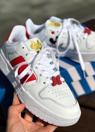 Кросівки жіночі  adidas neo disney white red yellow logo8 фото