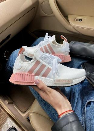 Женские кроссовки  adidas nmd pink white