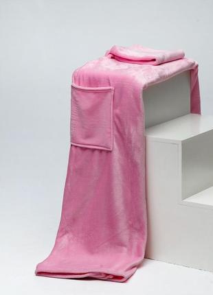 Плед з рукавами із мікрофібри рожевий 200х150 см3 фото