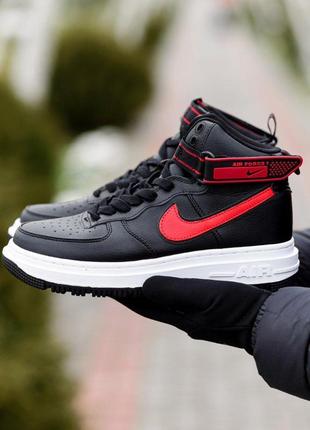 Мужские кроссовки  nike air force 1 gore-tex black white red