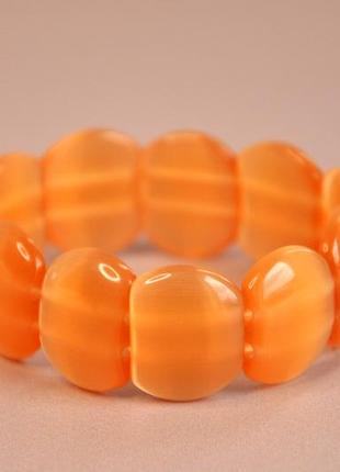 Браслет из натурального камня - кошачий глаз.