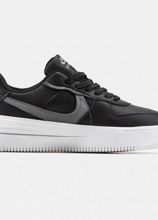 Мужские кроссовки  nike air force 1 plt.af.orm black white4 фото