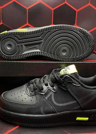 Мужские кроссовки  nike air force 1 react black