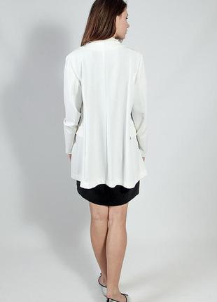 Пиджак - кардиган женский длинный белый деловой нарядный большой размер rinascimеnto3 фото