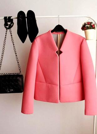 Трендовий кораловий неопреновий жакет піджак блейзер atmosphere .р 8.