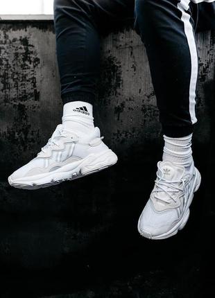 Мужские и женские кроссовки  adidas ozweego adiprene pride beige white 210 фото