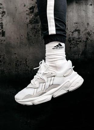 Мужские и женские кроссовки  adidas ozweego adiprene pride beige white 21 фото