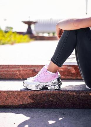 Женские кроссовки  adidas raf simons ozweego pink silver4 фото