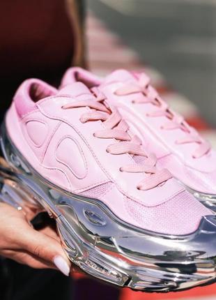 Женские кроссовки  adidas raf simons ozweego pink silver8 фото