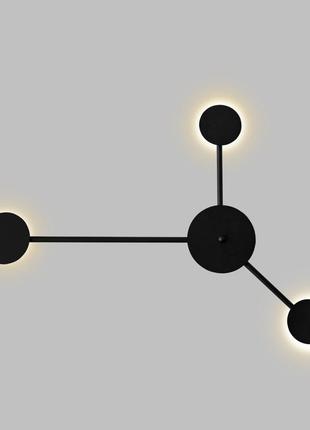 Светильник настенный msk electric disk на три лампы g4 черный nl 7250-3 bk