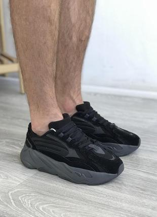 Кросівки чоловічі   adidas yeezy boost 700 v2 black 11 фото