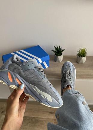 Чоловічі та жіночі кросівки adidas yeezy boost 700 inertia "grey"5 фото