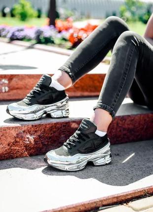 Кросівки жіночі  adidas raf simons ozweego black silver