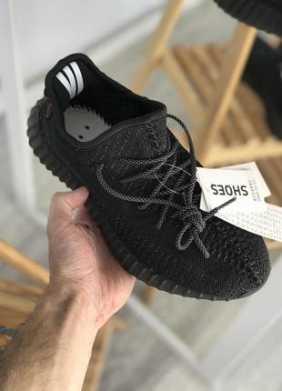 Мужские кроссовки  adidas yeezy boost 350 v2 black static  full reflective4 фото