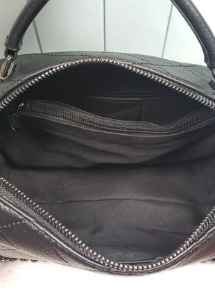 Женская кожаная сумка черная жіноча шкіряна чорна9 фото