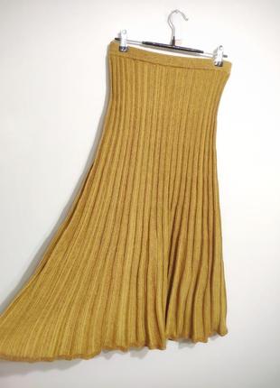 Стильная трикотажная юбка-плиссе3 фото
