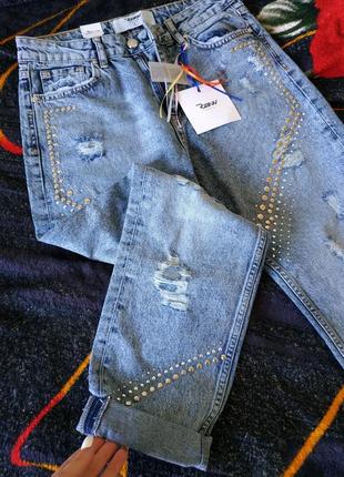Крутые стильовые джинсы,мега крутые, 197,с металлическими кнопками,рваностями, туреченица4 фото