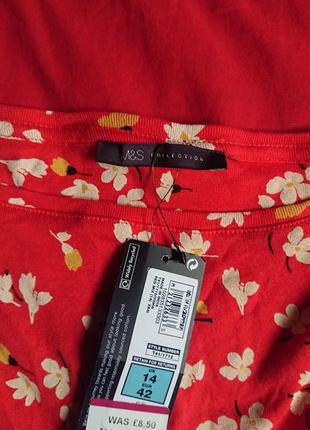 Брендовая фирменная женская хлопковая футболка marks &amp; spencer, новая с бирками, размер 148нг.5 фото