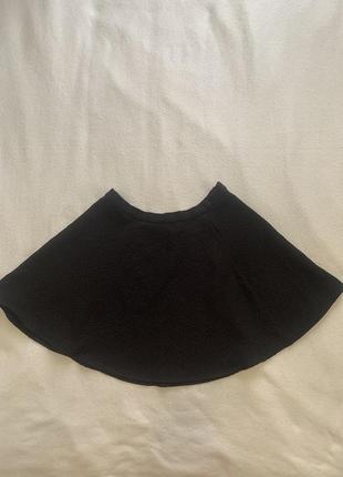 Черная юбка мини полусолнце h&m размер l/ 406 фото