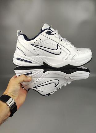 Мужские кроссовки nike air monarch iv white blue4 фото