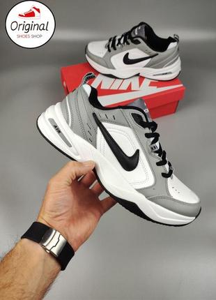 Мужские кроссовки nike air monarch iv white gray black