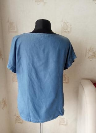 Легкая натуральная блуза, под джинс, тенсел, лиоцелл, bonmarche2 фото