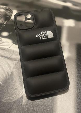 Пуферний чохол tnf для iphone| чехол the north face для  айфона | якісний принт | чорного та білого кольору