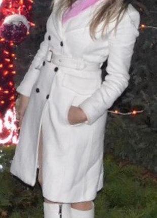 Супер пальто mango. шерстяное пальто. белое пальто. пальто до колена. зимнее пальто9 фото