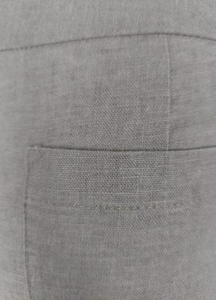 Льняные брюки кюлоты укороченные брюки на завязках цвета мокко7 фото