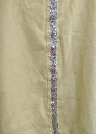 Блузка із натурального льна оверсайз італія яскраво-жовтого кольору .на фото не передано колір.2 фото