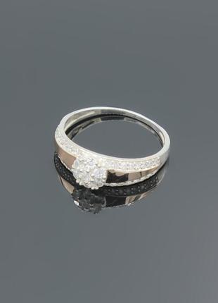 Серебряная кольца с золотыми вставками цветок жизни