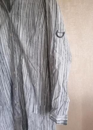 Натуральное платье-рубашка в полоску на пуговицах mark o polo (к108)7 фото