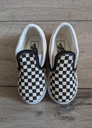 Детские текстильные мокасины кеды слипоны б/у ванс vans 25 р 16 см без шнурков3 фото