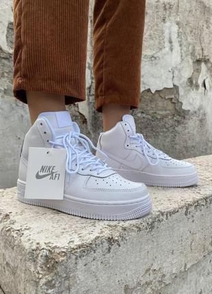 Женские кроссовки  nike air force 1 high full white v2