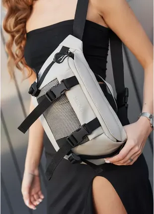 Велика жіноча поясна сумка бананка sambag dynamicdart сіра