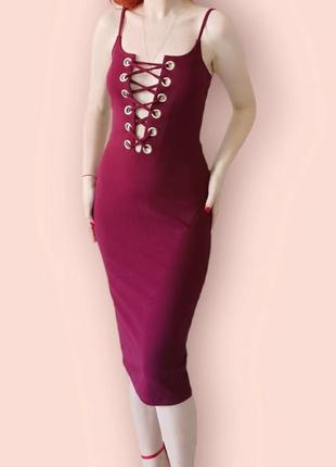 Бордова міді сукня від parisian3 фото