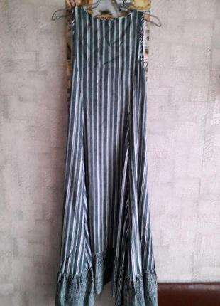 Легкий віскозний сарафан, сукня у смужку, 12 розмір.3 фото