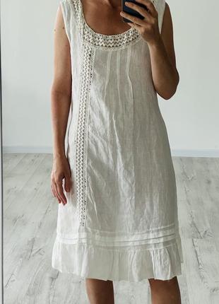 Плаття сукня сарафан льон лляний льняний італія а силуета1 фото