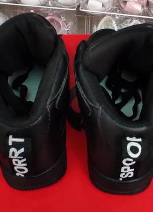 Чорні демі кросівки, хайтопи для дівчинки хлопчика4 фото